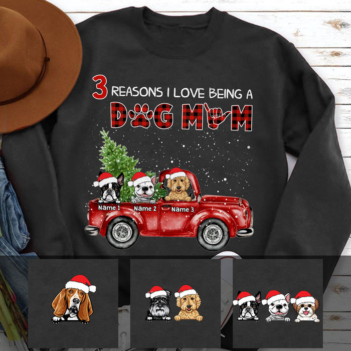 Personalized Reason I Love Being Dog Mom Red Truck Sweatshirt NB254 30O58 1