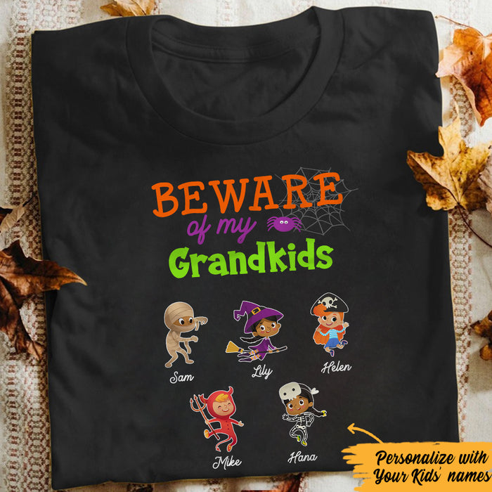Personalized Halloween Beware Of Grandkids T Shirt JL152 65O57 1