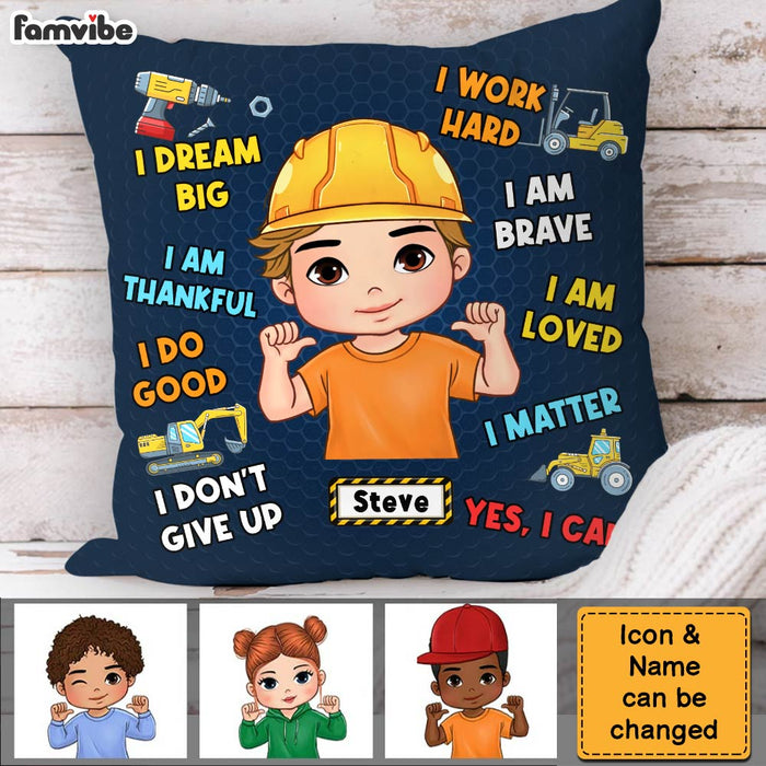 Personalized Inspiring Gift For Grandson I Dream Big Excavation Construction Machines Theme Pillow 31087 1