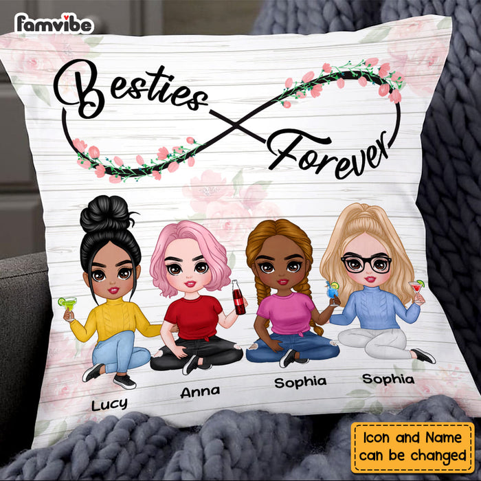 Personalized Friends Forever Flower Infinity Pillow 22687 1