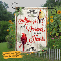 Personalized Memorial Mom Dad Cardinal Bird Garden Flag JL114 95O47 thumb 1