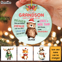 Personalized Christmas Gift For Grandson To My Grandson Circle Ornament 30388 thumb 1