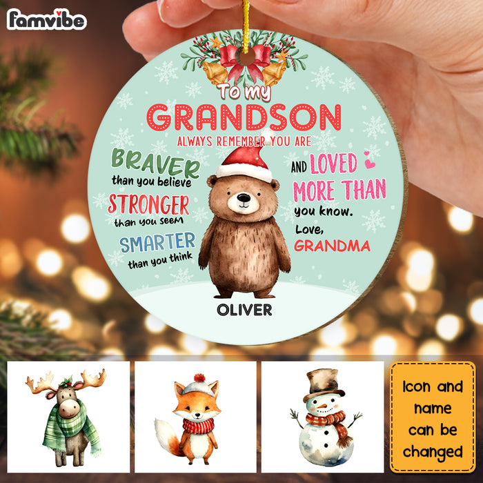 Personalized Christmas Gift For Grandson To My Grandson Circle Ornament 30388 1