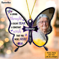 Personalized Memorial Butterfly A Loving Thought A Silent Tear Ornament 30035 thumb 1