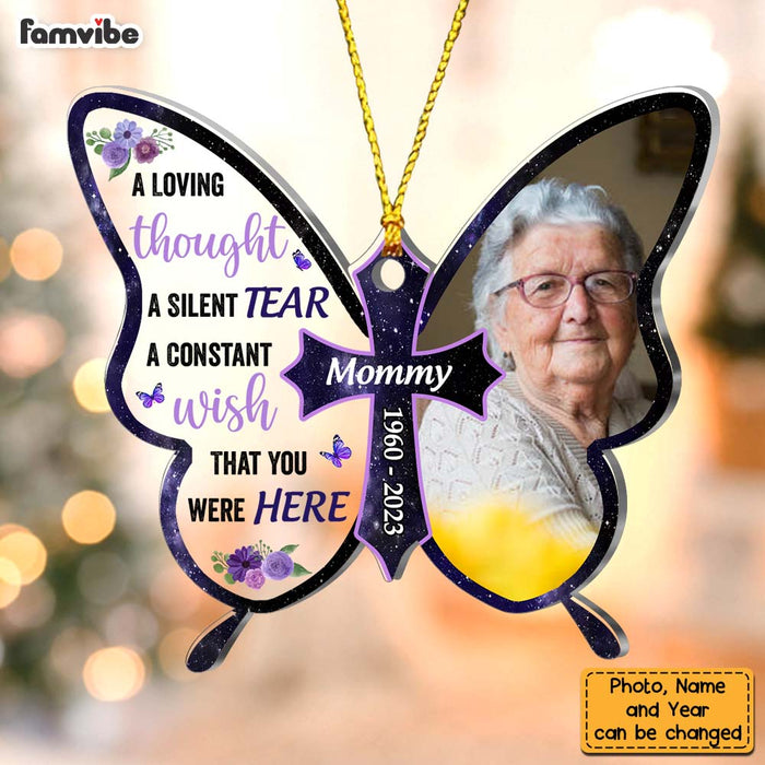Personalized Memorial Butterfly A Loving Thought A Silent Tear Ornament 30035 1