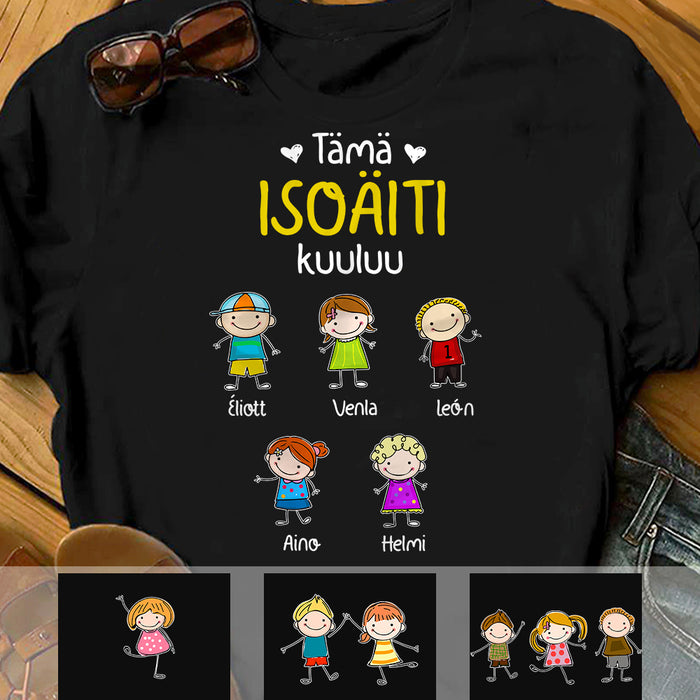 Personalized Grandma Belongs Finnish Isoäiti T Shirt AP72 81O34 1