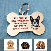 Personalized Dog Mom Call My Humans Bone Pet Tag NB51 95O58 thumb 1
