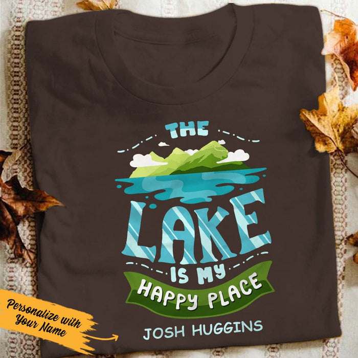 Personalized Lake Happy Place  T Shirt JN121 95O36 1