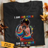 Personalized Autism Mom BWA Her Voice My Heart T Shirt AG32 65O47 thumb 1