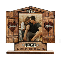 Personalized Couples Custom Photo Home Is Where The Heart Is Wood Plaque 22743 thumb 1