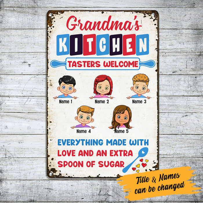 Personalized Grandma Kitchen Made With Love Metal Sign JL93 30O53 1