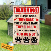 Personalized Dog Warning Garden Flag JL71 67O36 thumb 1