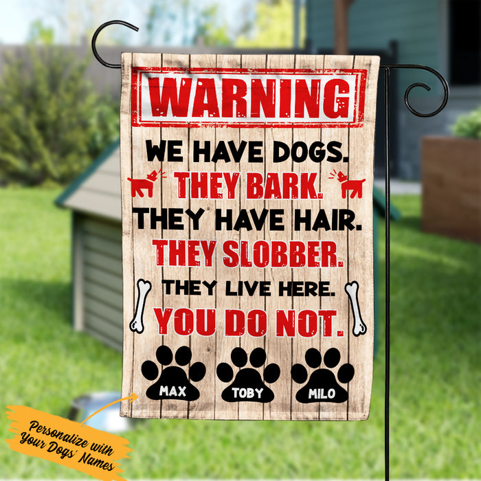 Personalized Dog Warning Garden Flag JL71 67O36 1