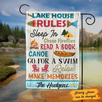 Personalized Lake House Rules Garden Flag JN262 95O47 thumb 1