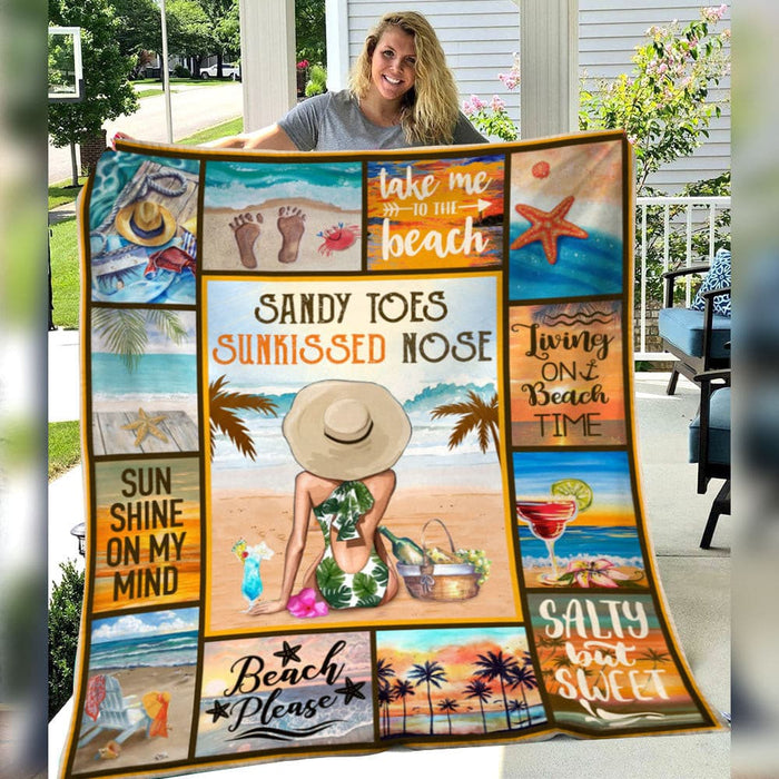 Beach Sandy Toes Sunkissed Nose Fleece Blanket JN263 67O58 1