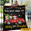 Personalized Dog Christmas Red Truck Blanket NB252 30O47 1