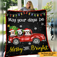 Personalized Dog Christmas Red Truck Blanket NB252 30O47 thumb 1