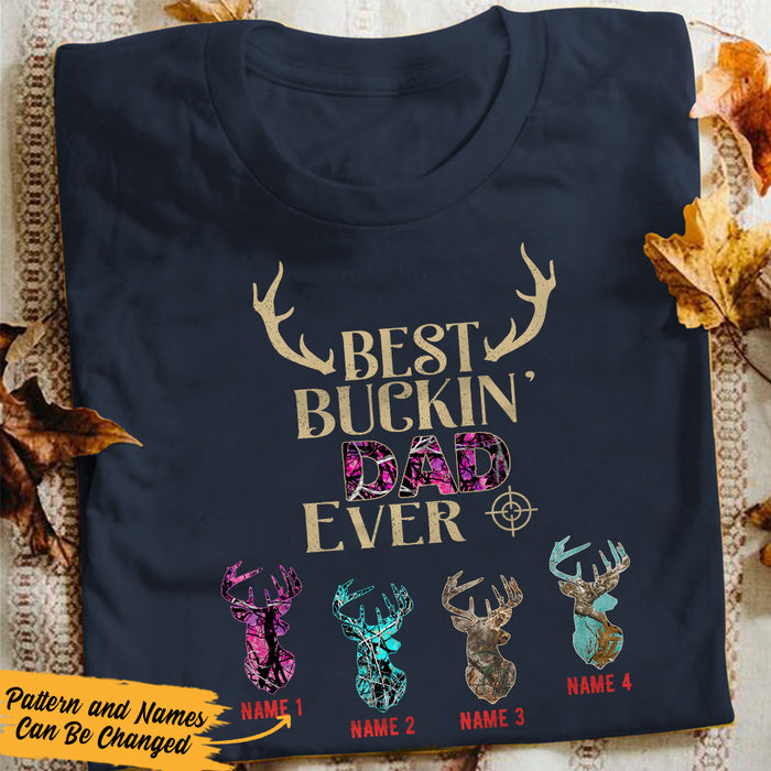 Personalized Hunting Bucking Dad Grandpa Ever T Shirt AP192 65O36 1