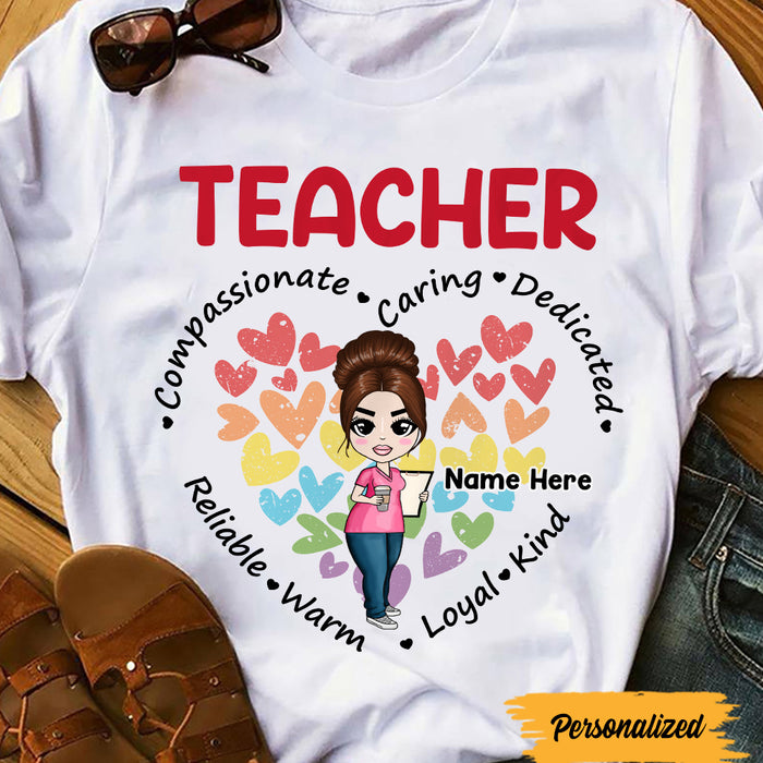 Personalized Teacher Compassionate Caring  T Shirt JL61 95O47 1