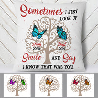 Personalized Memorial Butterflies Mom Dad Pillow MR154 67O60 (Insert Included) thumb 1