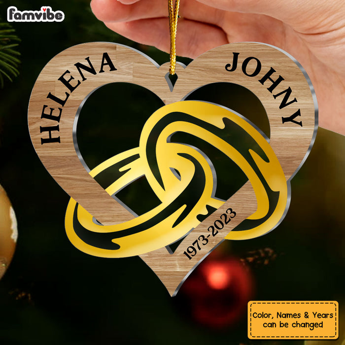 Personalized Gift For Couple Heart Wedding Ring Ornament 30133 1