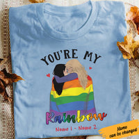 Personalized You Are My Rainbow LGBT Lesbian Love T Shirt SB154 73O57 thumb 1