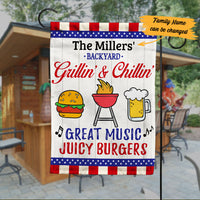 Personalized Juicy Burgers Backyard Gardening Flag AG111 29O53 thumb 1
