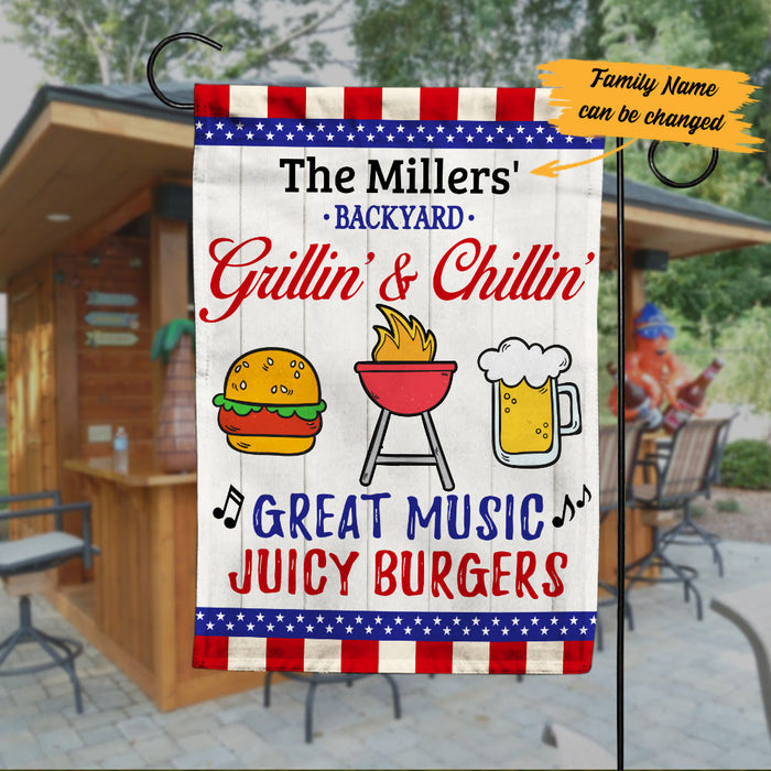 Personalized Juicy Burgers Backyard Gardening Flag AG111 29O53 1