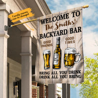 Personalized Backyard Bar Gardening Flag AG102 85O65 thumb 1