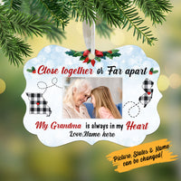 Personalized Grandma Close Together Long Distance MDF Benelux Ornament NB111 87O58 thumb 1
