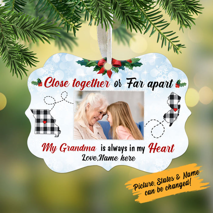 Personalized Grandma Close Together Long Distance MDF Benelux Ornament NB111 87O58 1