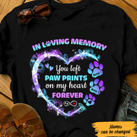 Personalized You Left Paw Prints on My Heart Dog Memorial T Shirt MR224 67O47 thumb 1