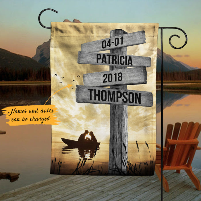 Personalized Husband Wife Wedding Lake Street Sign Flag JL281 85O47 1