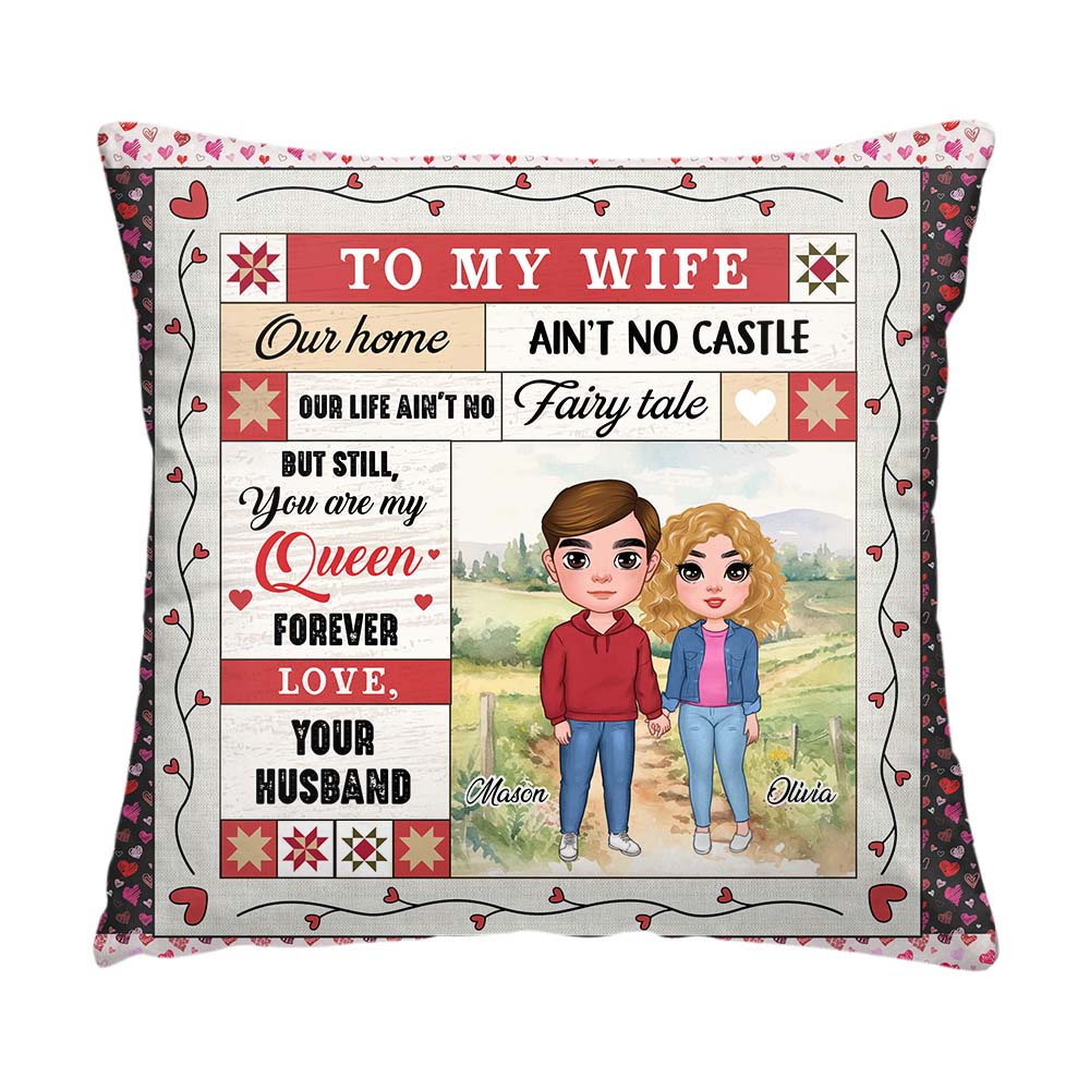 Personalized You Are My Queen Forever Couple Pillow 30598 Primary Mockup