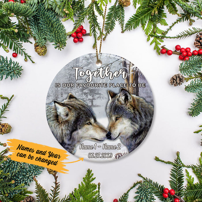Personalized Wolf Couple  Ornament SB162 65O58 1