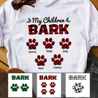 Personalized Dog Mom My Children Bark Buffalo Plaid T Shirt OB142 30O47 thumb 1