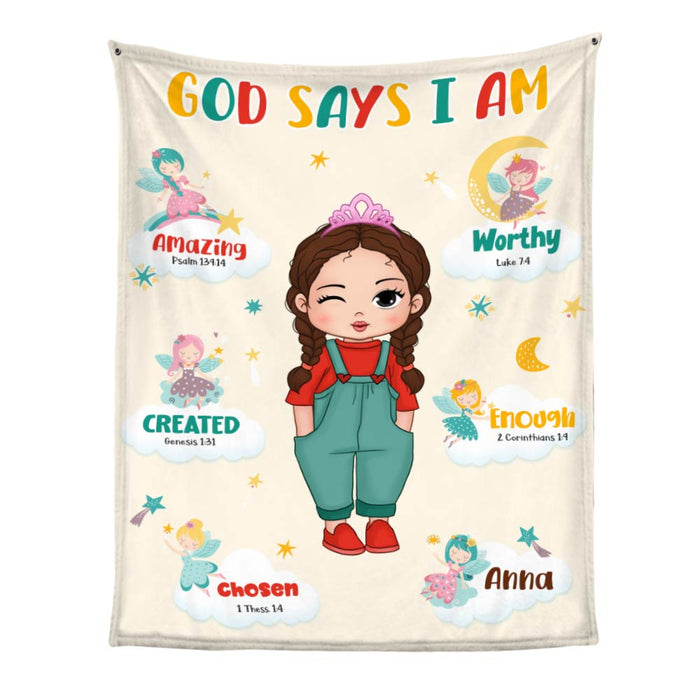Personalized Gift For Granddaughter God Says I Am Little Fairy Blanket 30797 1