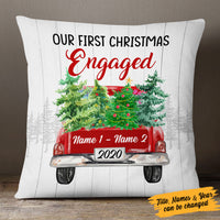 Personalized Couple First Christmas Red Truck  Pillow OB134 81O53 (Insert Included) thumb 1