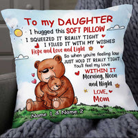 Personalized Bear Daughter Hug This Pillow JR63 95O34 thumb 1