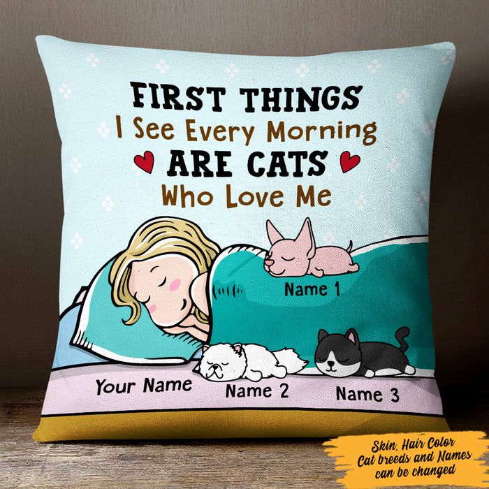 Personalized Cat Who Loves Me Pillow JR291 29O47 (Insert Included) 1