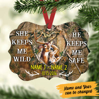 Personalized Deer Hunting Couple Benelux Ornament NB232 87O60 thumb 1