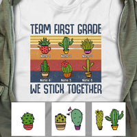 Personalized Teacher Cactus Stick Together T Shirt JN283 30O53 thumb 1