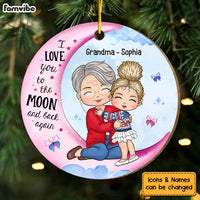 Personalized Gift For Granddaughter Love You To The Moon And Back Circle Ornament 30096 thumb 1