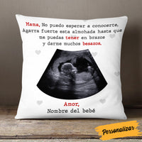Personalized Ultrasound Mom Dad Spanish Mamá Papá Ultrasonido Pillow AP138 81O58 (Insert Included) thumb 1