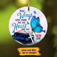 Personalized Memorial Mom Dad Butterfly Heaven  Ornament OB273 99O60 thumb 1