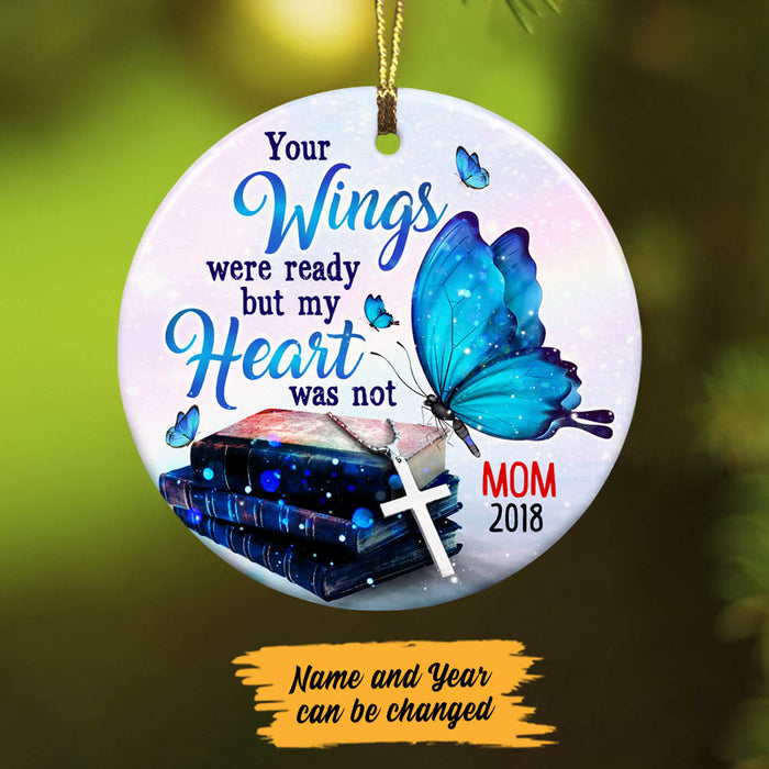 Personalized Memorial Mom Dad Butterfly Heaven  Ornament OB273 99O60 1