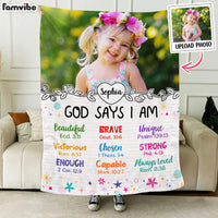 Personalized Inspiring Gift For Granddaughter God Says I Am Photo Blanket 31477 thumb 1