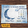 Personalized Baby Girl Milestone Love You To The Moon And Back Blanket OB203 87O47 1
