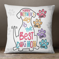 Personalized The Best Dog Mom Grandma Pillow MR101 65O36 (Insert Included) thumb 1