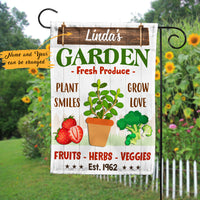 Personalized Plant Smiles Grow Love Garden Gardening Flag AG211 67O47 thumb 1